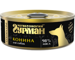Четвероногий гурман Golden line консерва для собак в желе конина 100г