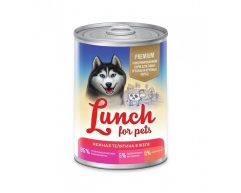 Lunch for pets конcерва для собак средних/крупных пород в желе нежная телятина 850г
