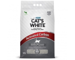 Cat's White Activated Carbon комкующийся наполнитель с активированным углем 10л