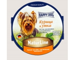 Happy Dog NaturLine ламистер для собак паштет курица/утка 125г