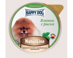 Happy Dog NaturLine ламистер для собак паштет ягнёнок/рис 125г