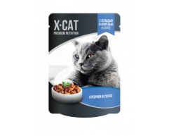 X-CAT пауч для кошек сельдь/форель в соусе 85г