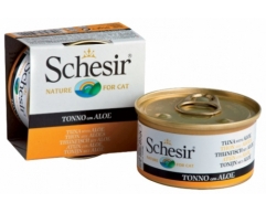 Schesir консерва для кошек тунец/алое №018 85г