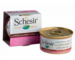 Schesir консерва для кошек тунец/курица/рис №175 85г