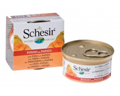 Schesir консерва для кошек тунец/папайя №350 85г