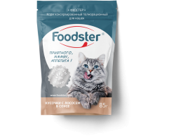 Foodster пауч для кошек лосось кусочки в соусе 85г