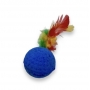Евро-продукт игрушка для кошек мячик поролоновый с перьями 4см