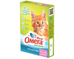 Омега NEO+ лакомство мультивитаминное для котят Веселый малыш 60таб