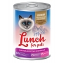 Lunch for pets консерва для кошек мясное ассорти с олениной в желе профилактика МКБ 400г