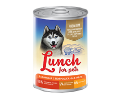 Lunch for pets конcерва для собак средних/крупных пород в желе баранина с потрошками 400г