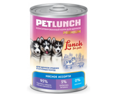 Lunch for pets конcерва для щенков в желе мясное ассорти 400г