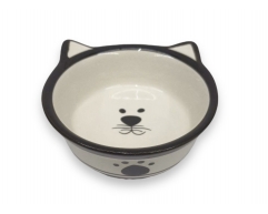 Western миска керамическая для кошек Мордашка чёрная 0,18л