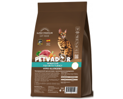 PETVADOR Holistic сухой для кошек крупных пород индейка 400г