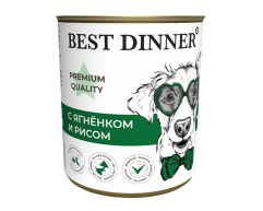 Best Dinner Premium консерва для собак ягнёнок/рис 340г