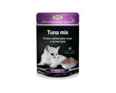 Gina пауч для кошек Tuna mix тунец кусочки в соусе 85г