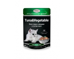 Gina пауч для кошек Tuna & Vegetable тунец/овощи в соусе 85г