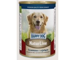Happy Dog NaturLine консерва для собак телятина/сердце 410г