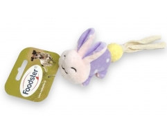 Foodster Игрушка для собак плюшевый кролик с шариком из термопласт резины 17см