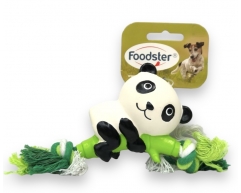 Foodster Игрушка для собак панда на веревке 21см
