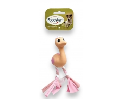 Foodster Игрушка для собак фламинго с тканевой веревкой 11см