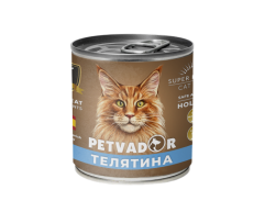 Petvador консерва для взрослых кошек телятина/перепёлка 240г